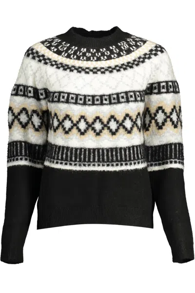 Shop Desigual Chic Contrasting Detail Women's Sweater In Black