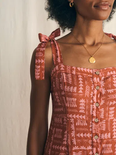 Faherty Anna Kahalekulu Kendall Dress In Red Naupaka