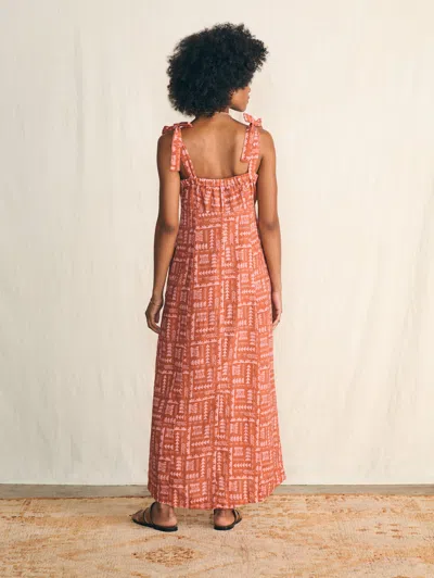 Faherty Anna Kahalekulu Kendall Dress In Red Naupaka