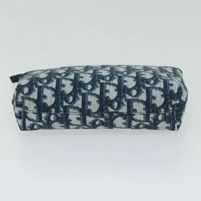 Shop Dior Trotter Navy Canvas Clutch Bag ()