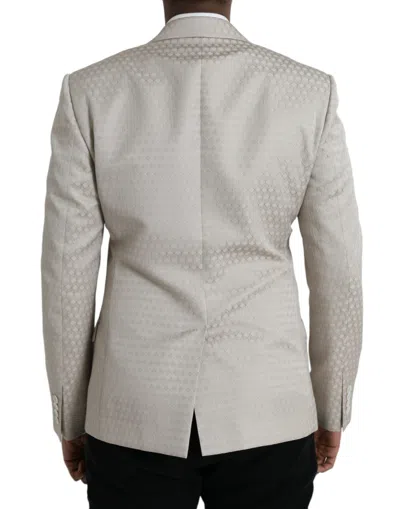 Shop Dolce & Gabbana Beige Martini Single Breasted Coat Men's Blazer