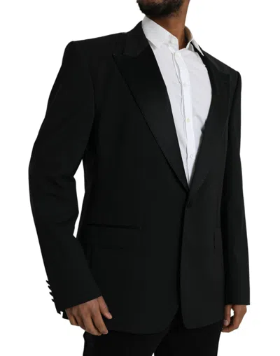 Shop Dolce & Gabbana Black Sicilia Single Breasted Coat Men's Blazer