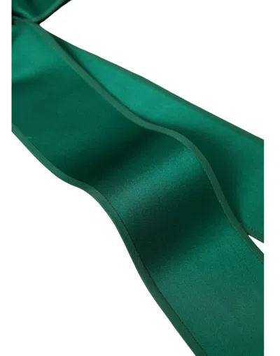 Shop Dolce & Gabbana Green Silk Satin Waist Women Women's Belt