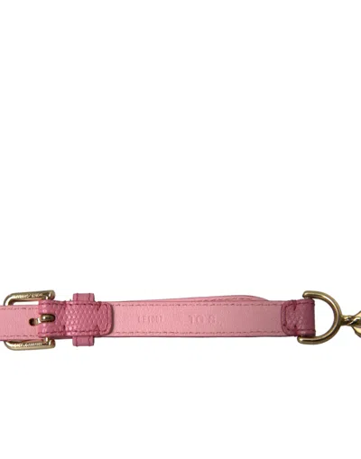 Shop Dolce & Gabbana Pink Leather Crystal Chain Embellished Women's Belt