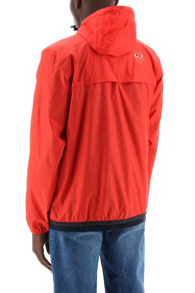 Shop Comme Des Garçons Play X K-way Ripstop Jacket In Rosso