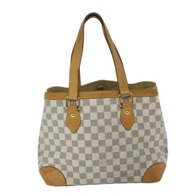 Pre-owned Louis Vuitton Hampstead White Canvas Tote Bag ()