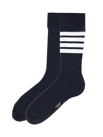 Shop Thom Browne 4bar Socks. In Blue
