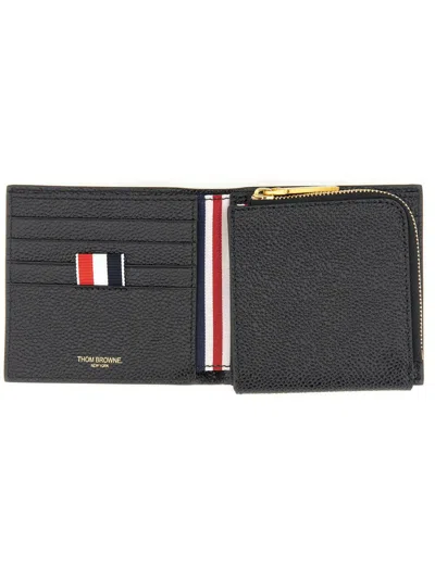 Shop Thom Browne Leather Wallet In Black