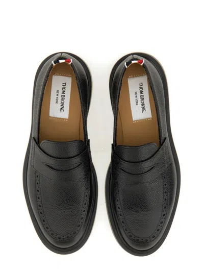 Shop Thom Browne Moccasin "penny" In Black
