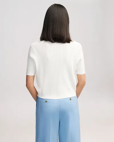 Shop Argent Collared Pocket Knit In White
