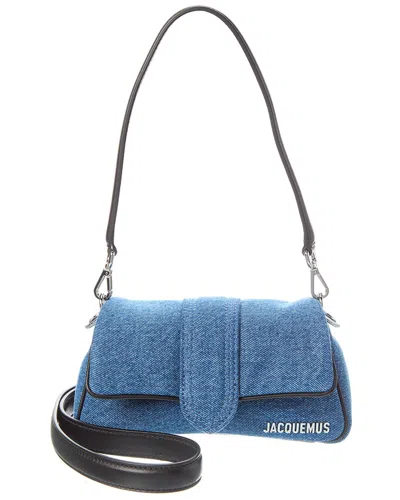 Shop Jacquemus Le Petit Bambimou Denim & Leather Shoulder Bag In Blue
