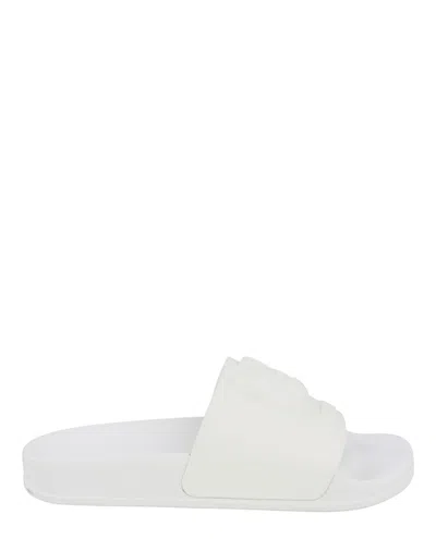 Shop Moschino Bear Logo Pool Slides In White