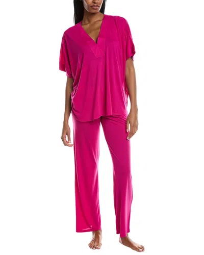 Shop N Natori 2pc Congo Pajama Pant Set In Pink