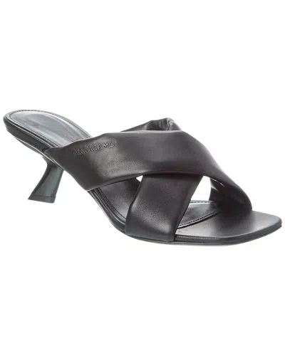 Ferragamo Women's Lambskin Crossover Slip-on Heels In Black