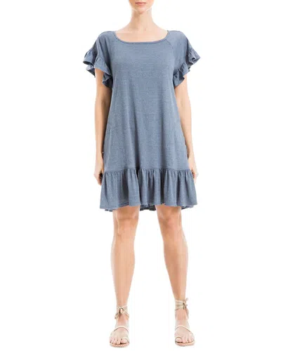 Shop Max Studio Short Flutter Sleeve Short Dress With Ruffle Hem In Multi