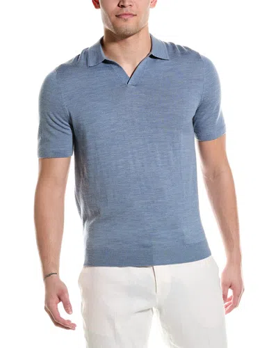 Shop Reiss Duchie Wool Polo Shirt In Blue