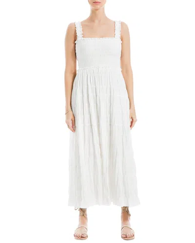 Shop Max Studio Textured Tiered Maxi Dress In White