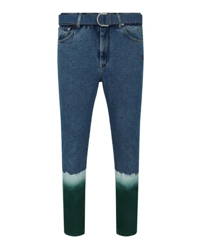 Shop Off-white Degradè Slim Low Crotch Jeans In Blue