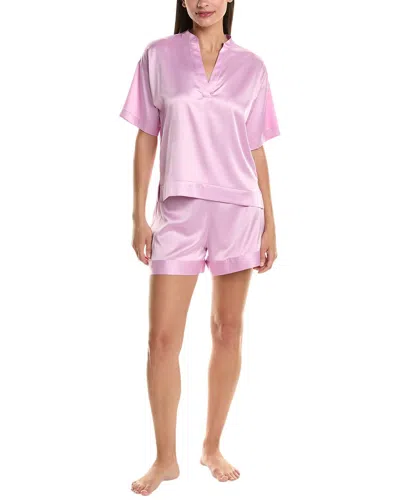 Shop Natori 2pc Glamour Pajama Set In Pink