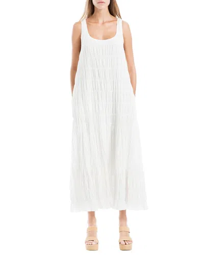 Shop Max Studio Sleeveless Scoop Neck Tiered Maxi Dress In White