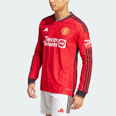 Shop Adidas Originals Men's Adidas Manchester United 23/24 Long Sleeve Home Authentic Jersey In Multi