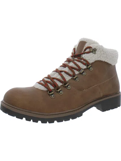 Shop Sun + Stone Glenn Mens Manmade Textile Upper Faux Leather Winter & Snow Boots In Brown