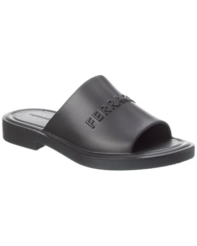 Shop Ferragamo Giuneva 3d Logo Rubber Sandal In Black