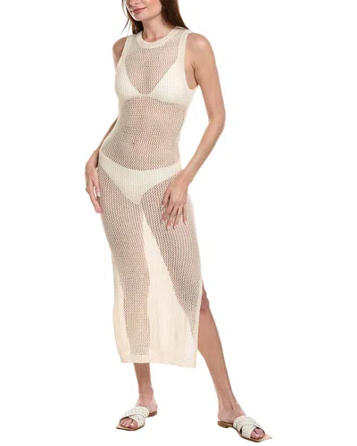 Shop Vyb Billie Crochet Cover-up Dress In Beige