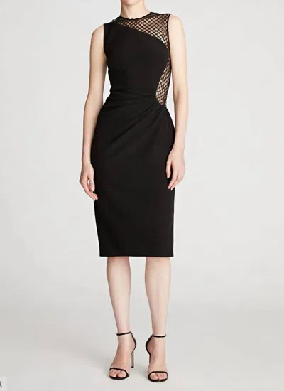 Shop Halston Kenda Crepe Sequin Dress In Black