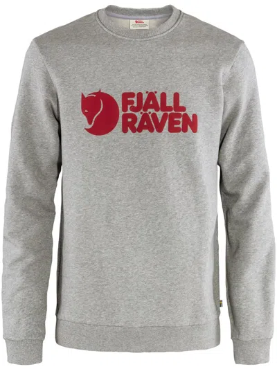 Shop Fjall Raven Mens Crew Neck Graphic Sweatshirt In Grey