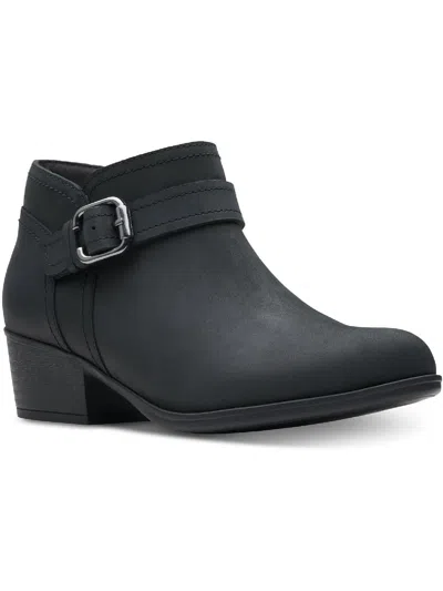 Shop Clarks Adreena Mid Womens Leather Short Ankle Boots In Black