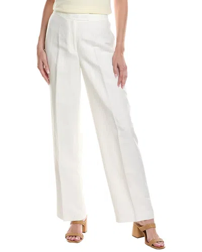 Shop Anne Klein Wide Leg Linen-blend Wide Leg Pant In White