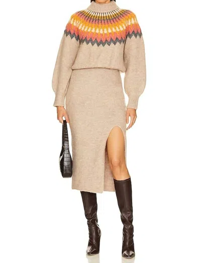 Shop Saylor Boshi Midi Sweater Dress In Fall Multi