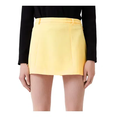 Shop Patrizia Pepe Polyester Women's Skirt In Yellow