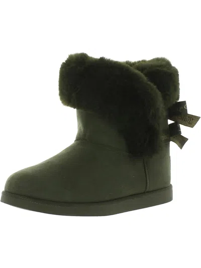 Shop Juicy Couture Womens Faux Fur Ankle Boots In Green