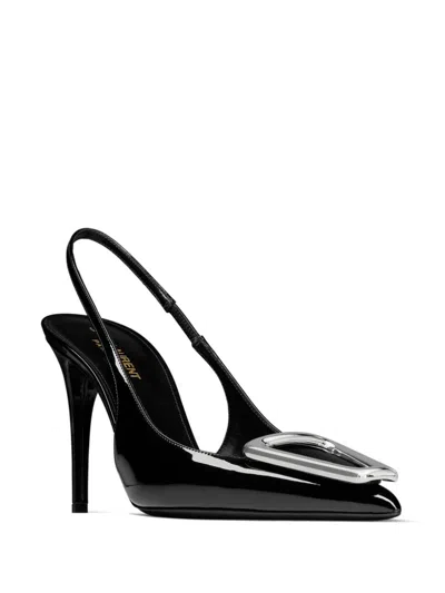 Shop Valentino Avenue Slingback Pumps In Patent Leather In Black