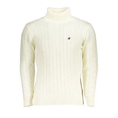 Shop U.s. Grand Polo U. S. Grand Polo Elegant Turtleneck Sweater With Embroide Men's Logo In White
