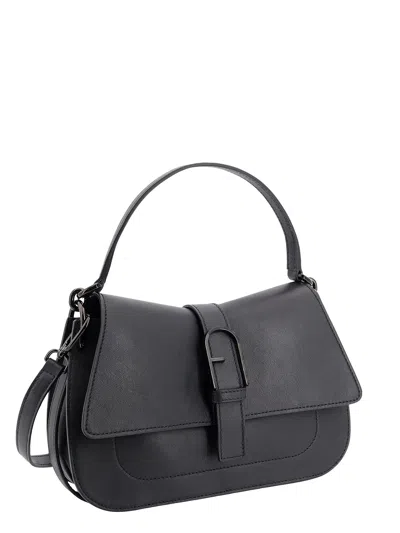Shop Furla Leather Shoulder Bag With Frontal Arco Logo