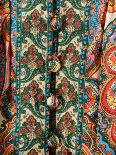 Shop Zimmermann Linen Dress With Multicolor Paisley Motif