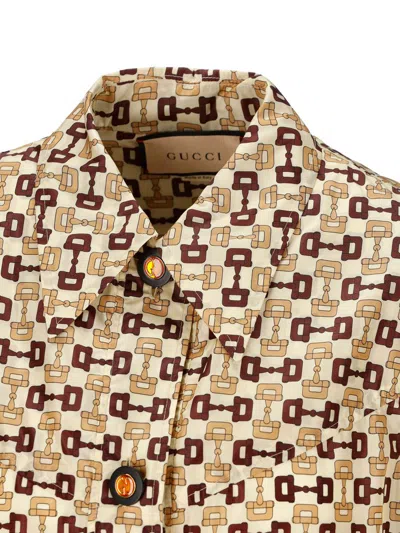 Shop Gucci Shirts In Ivory/chocolate/mc