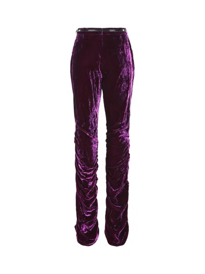 Shop Gucci Trousers In Royal Violet/mix