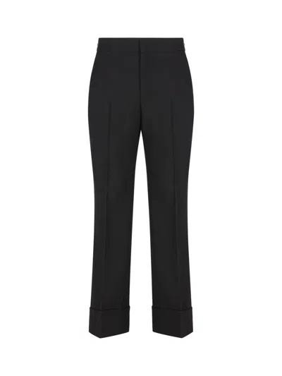 Gucci Embroidered Cotton Blend Pant In Black