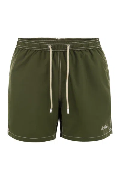 Shop Mc2 Saint Barth Patmos - Beach Shorts In Military Green