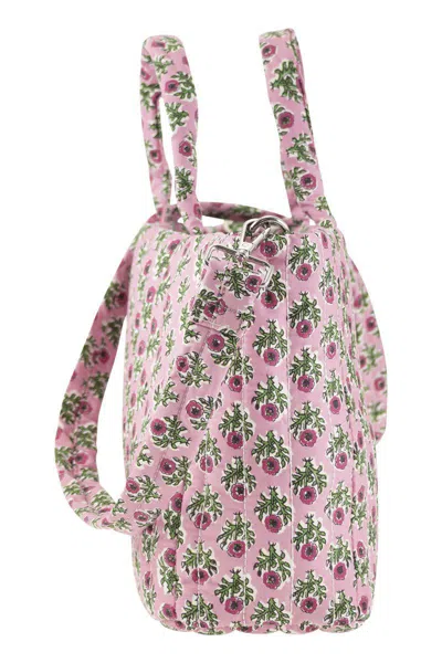 Shop Mc2 Saint Barth Soft Tote Mid Quilted Bag With Flowers In Pink