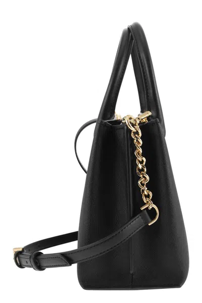 Shop Michael Kors Ruby Small Saffiano Leather Handbag In Black