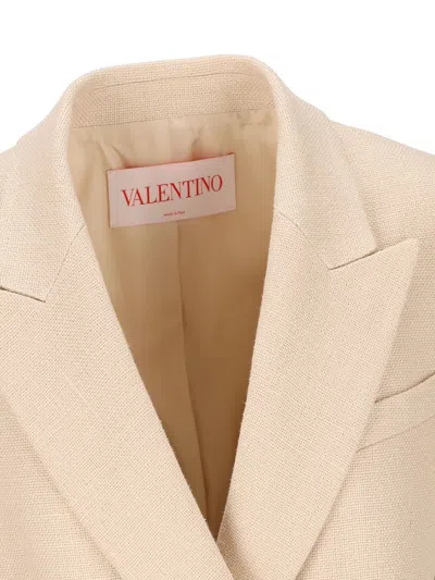 Shop Valentino Garavani Jackets In Old Ivory