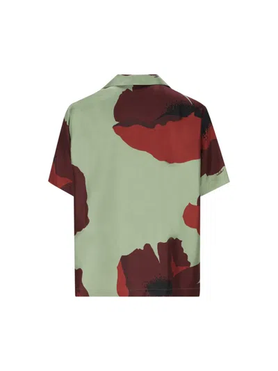 Shop Valentino Garavani Shirts In Mint/red/rubin