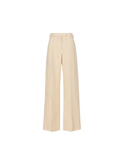 Shop Valentino Garavani Trousers In Old Ivory