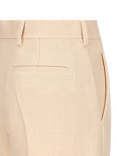 Shop Valentino Garavani Trousers In Old Ivory