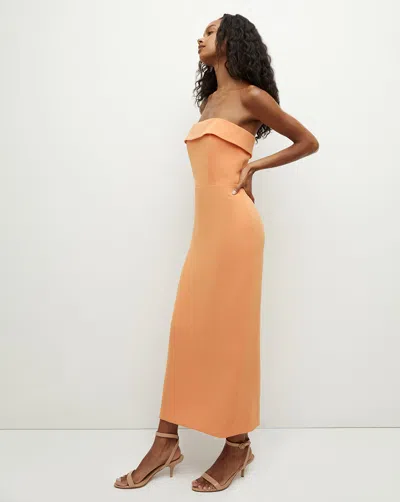 Shop Veronica Beard Absol Crepe Strapless Dress In Orange